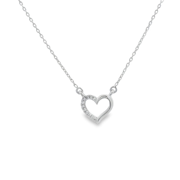 .03ct Diamond Heart Love Pendant 14KT White Gold