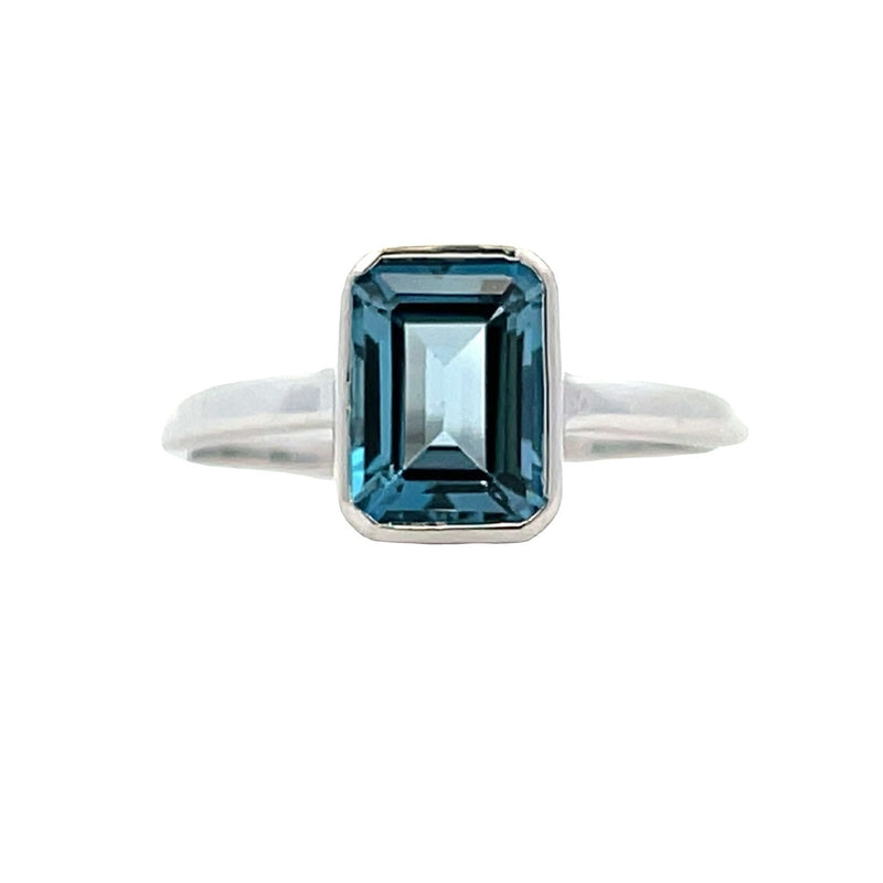 Natural 2.40ct London Blue Topaz Ring Sterling Silver