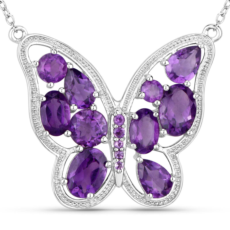 4.32 Carat Genuine Amethyst .925 Sterling Silver Necklace