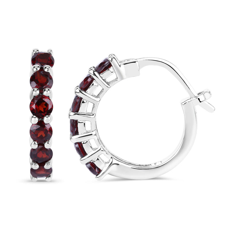 1.44 Carat Genuine Garnet .925 Sterling Silver Earrings