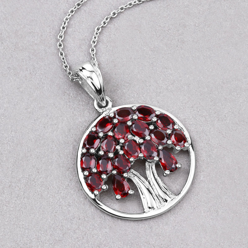 3.70 Carat Genuine Garnet .925 Sterling Silver Pendant