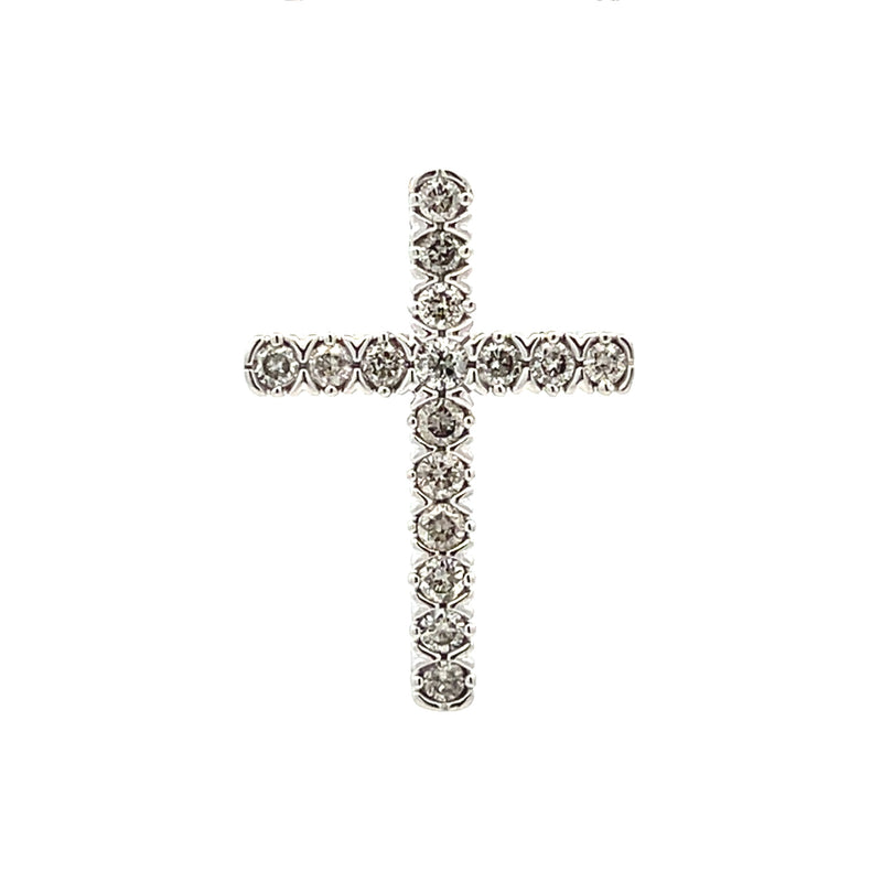 .50ct Diamond Cross Religious Pendant 10KT White Gold