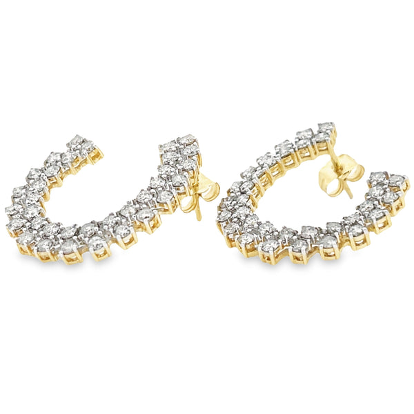 Natural 2.04ct Diamond Earrings 10KT Yellow Gold