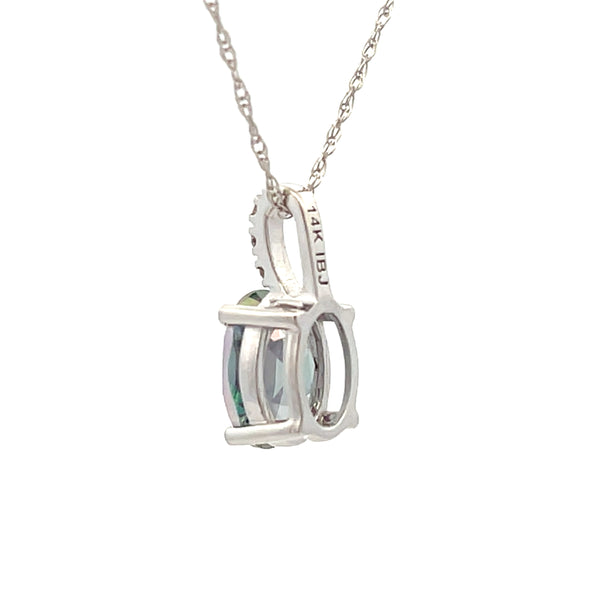 Mystic Fire Topaz Fashion Pendants 14KT White Gold