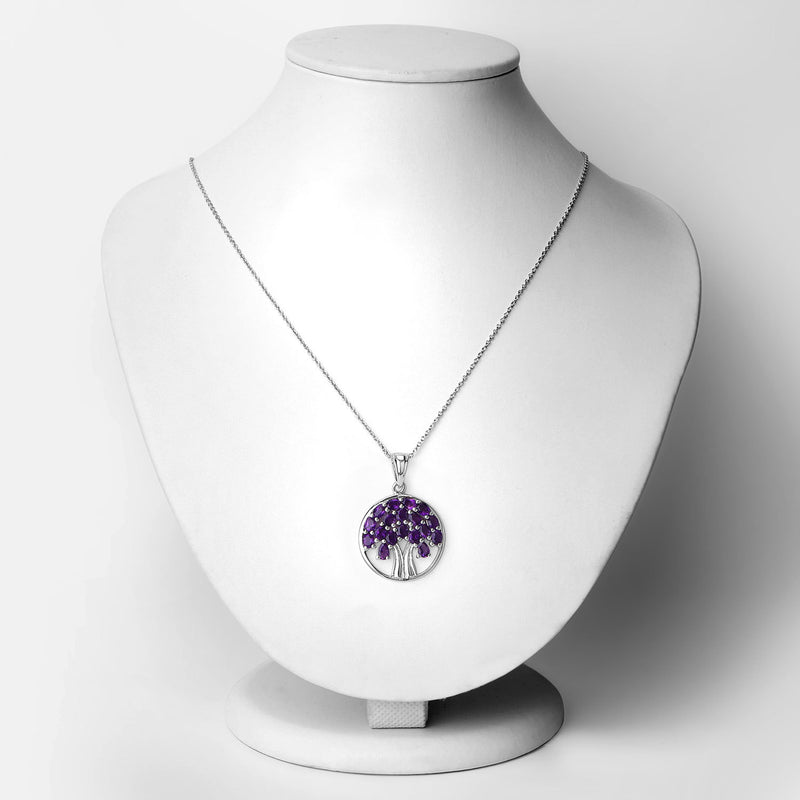 2.94 Carat Genuine Amethyst .925 Sterling Silver Pendant