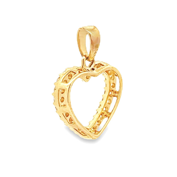 .25ct Diamond Heart Love Pendant 14KT Yellow Gold