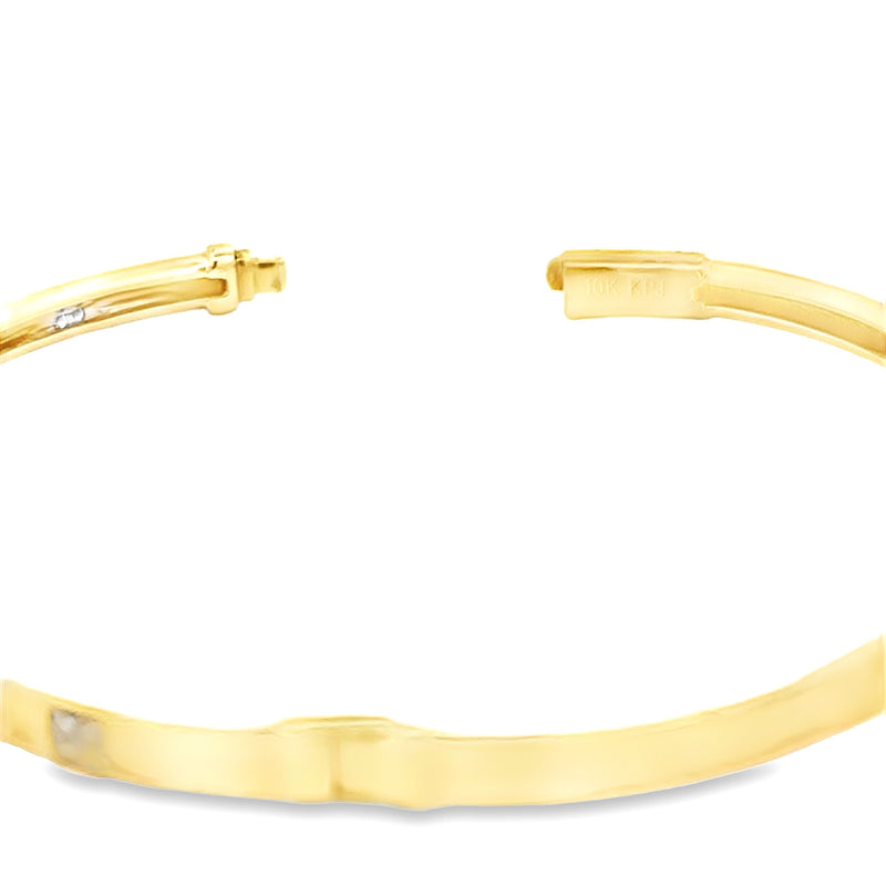 Genuine .25ct Diamond Bangle Bracelet 10KT Yellow Gold