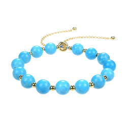 Reconstituted Turquoise Gold Plated Adjustable Bracelet