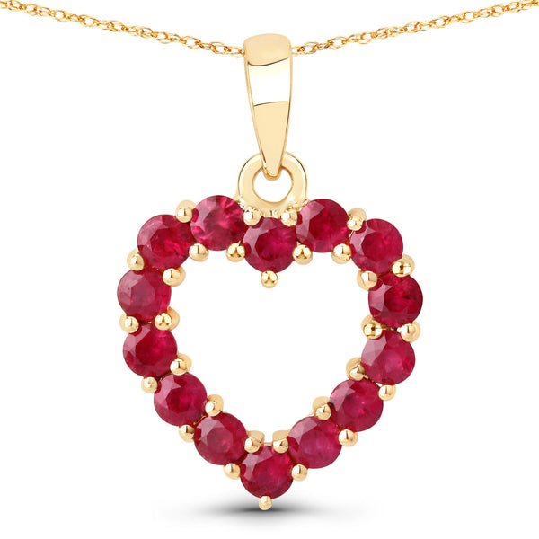 0.43 Carat Genuine Ruby 10K Yellow Gold  Pendant