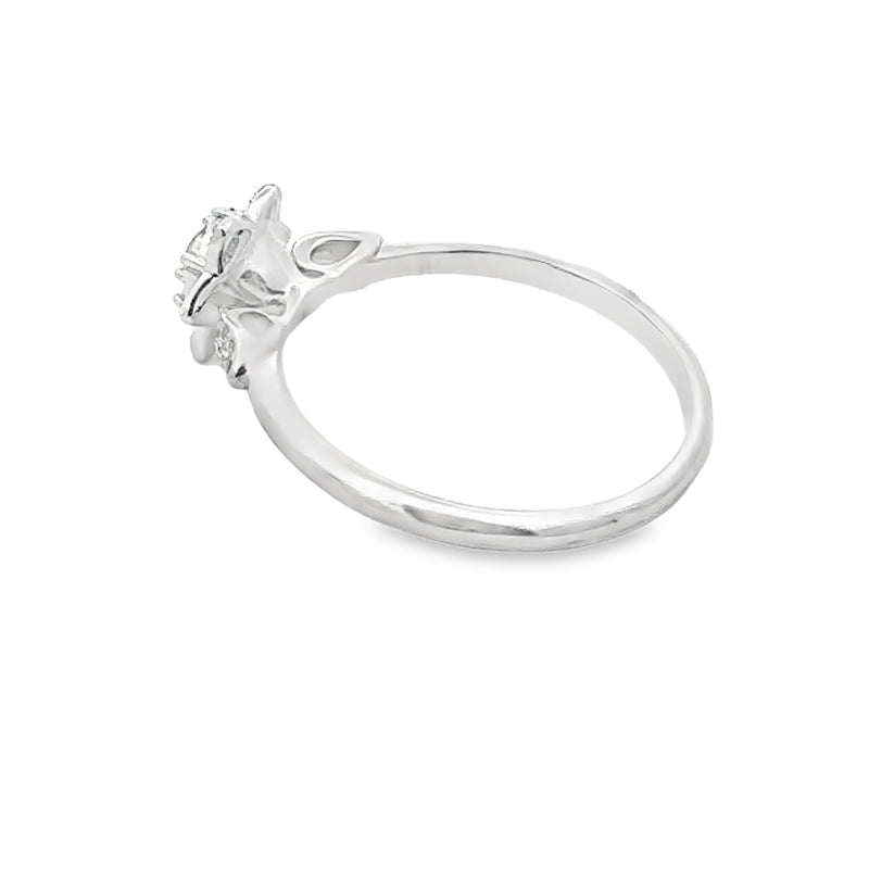 Natural .25ct Diamond Eng Only 10KT White Gold