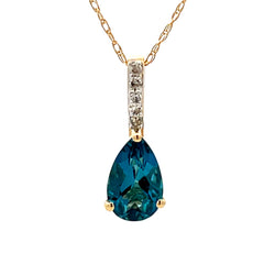 London Blue Topaz Fashion Pendants 14KT Yellow Gold