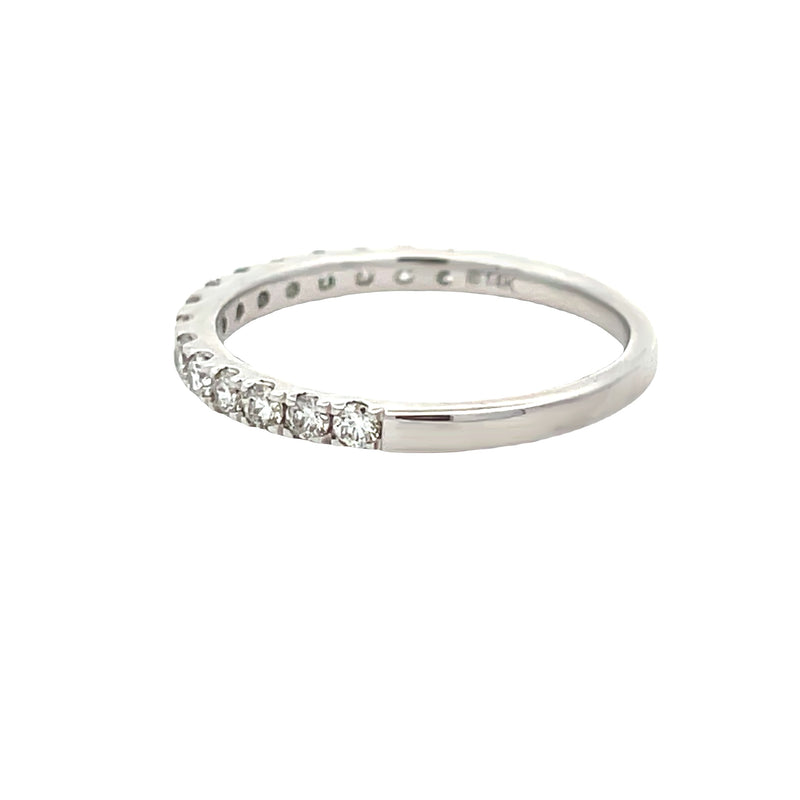 Genuine .50ct Diamond Wedding Band Ring 14KT White Gold