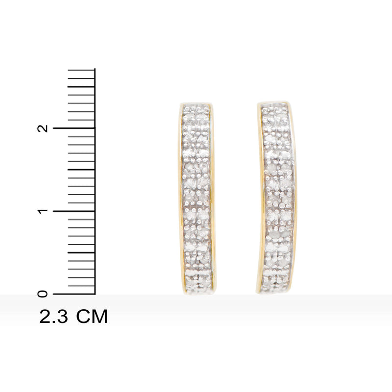 18k Yellow Gold Plated 925 Sterling Silver 0.25 Diamond Earrings for Women