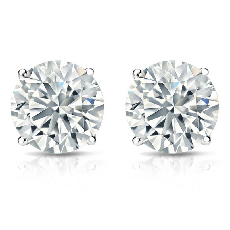 6Ct Diamond Earrings 14K White Gold Lab Grown Stud Earrings Birthday Gift for Her