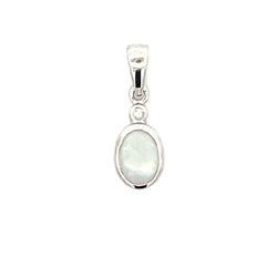 Natural Opal Diamond Fashion Pendants 10KT White Gold