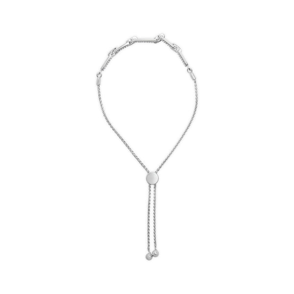 .925 Sterling Silver 1/2 Cttw Diamond Paperclip Link Adjustable Bolo Bracelet (G-H Color, SI1-SI2 Clarity)