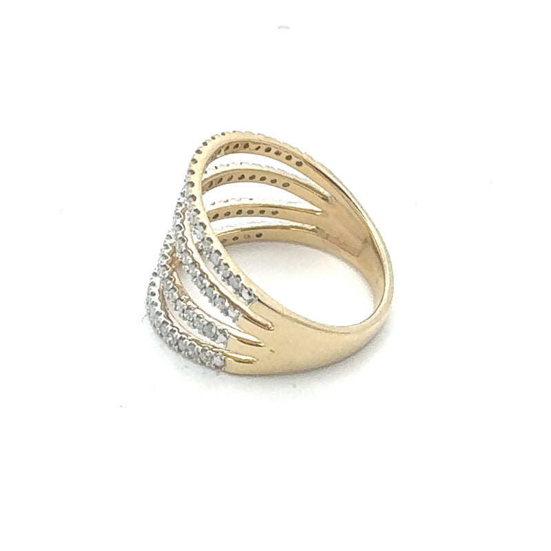 .50ct Diamond Fashion band rings 10KT Yellow Gold