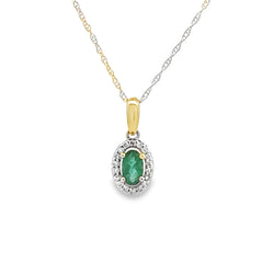 .25ct Emerald Diamond Fashion Pendants 10KT Yellow Gold