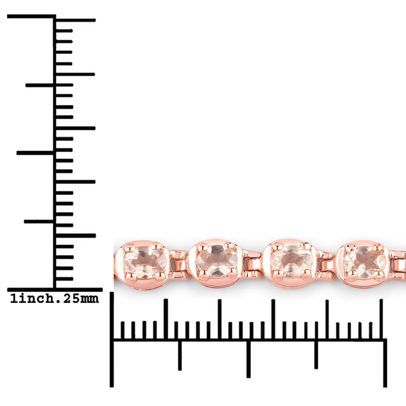 1.35 Carat Genuine Morganite .925 Sterling Silver Bracelet