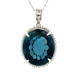 London Blue Topaz Fashion Pendants 14KT White Gold