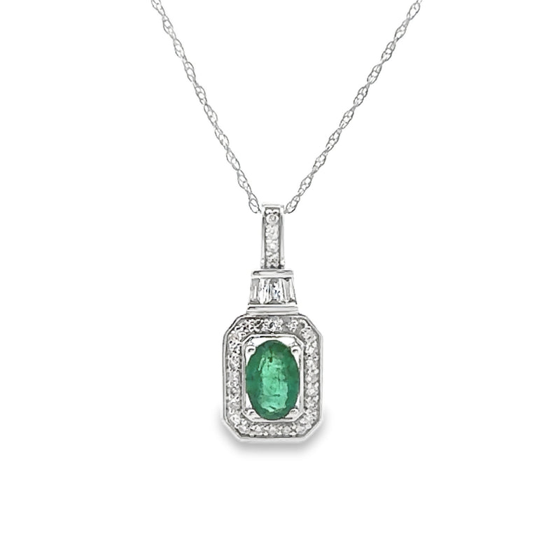 .57ct Emerald Diamond Fashion Pendants 14KT White Gold