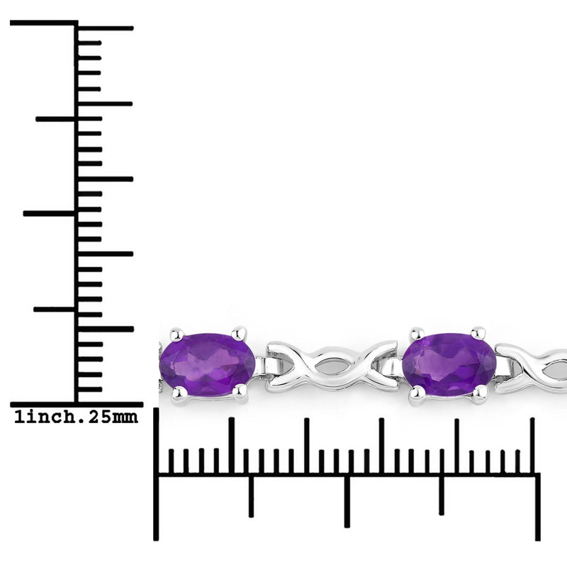 1.90 Carat Genuine Amethyst .925 Sterling Silver Bracelet