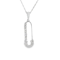 Genuine .17ct Diamond Fashion Pendants 14KT White Gold