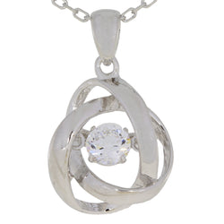Genuine Silver and CZ Dancing Pendants Sterling Silver