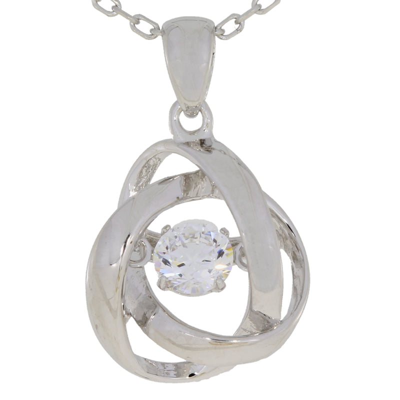 Genuine Silver and CZ Dancing Pendants Sterling Silver