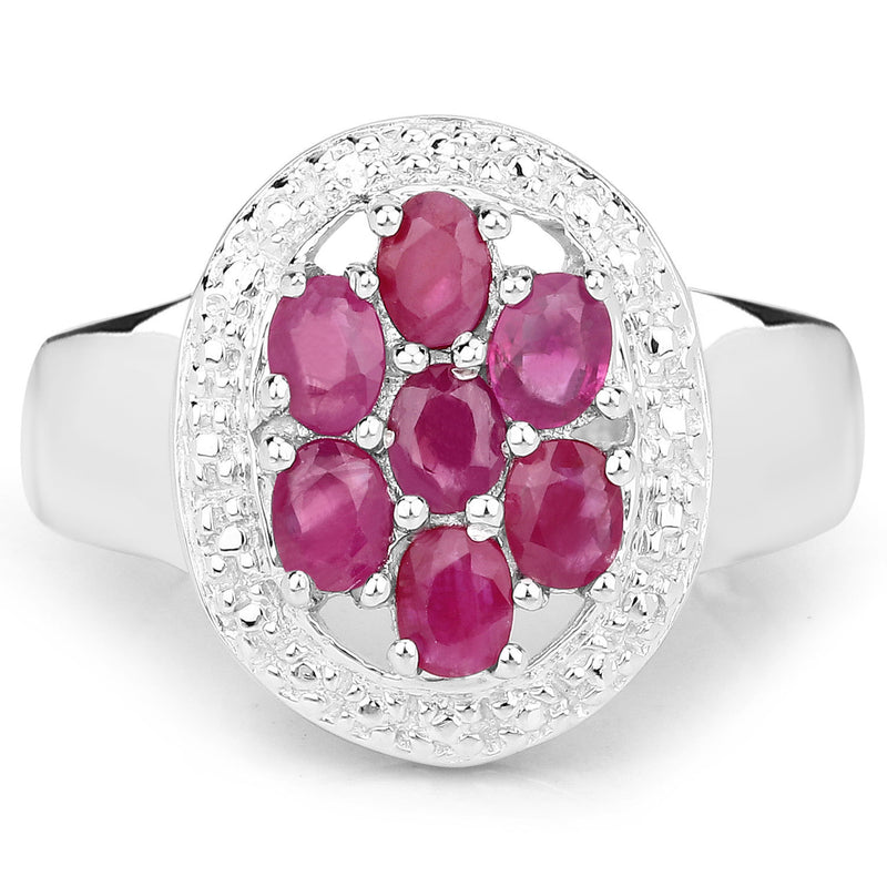 1.54 Carat Genuine Ruby .925 Sterling Silver Ring