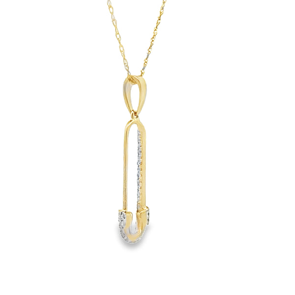 Natural .17ct Diamond Fashion Pendants 14KT Yellow Gold