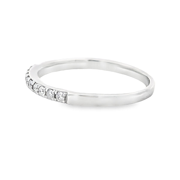 Natural .25ct Diamond Wedding Band Ring 14KT White Gold