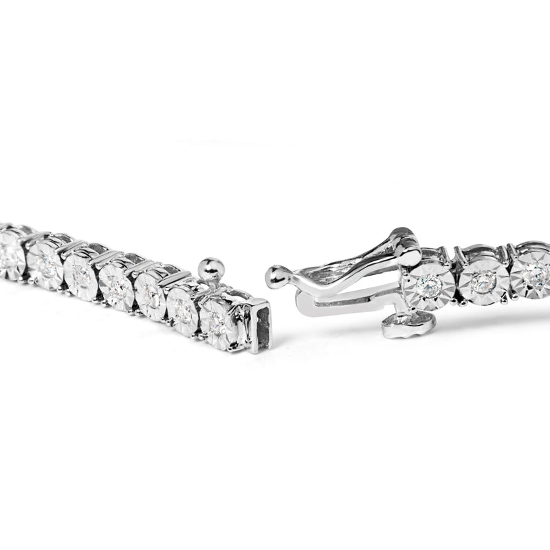 .925 Sterling Silver 1.0 Cttw Diamond Miracle Tennis Bracelet (I-J Color, I3 Clarity) - 7"