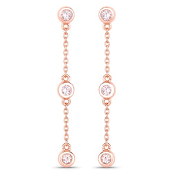 0.54 Carat Genuine Morganite .925 Sterling Silver Earrings