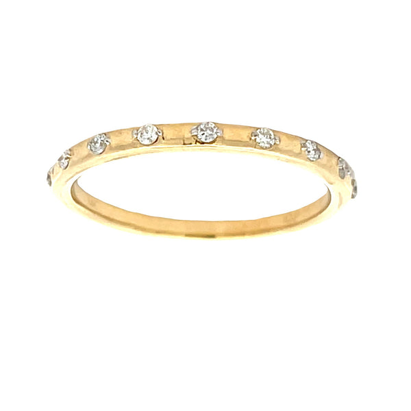 .09ct Diamond Wedding Band Ring 14KT Yellow Gold