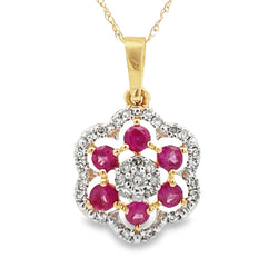 .46ct Ruby Diamond Fashion Pendants 10KT Yellow Gold