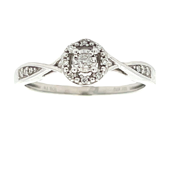 Genuine .10ct Diamond Promise Ring 10KT White Gold