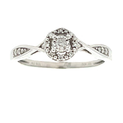 Natural .10ct Diamond Promise Ring 10KT White Gold