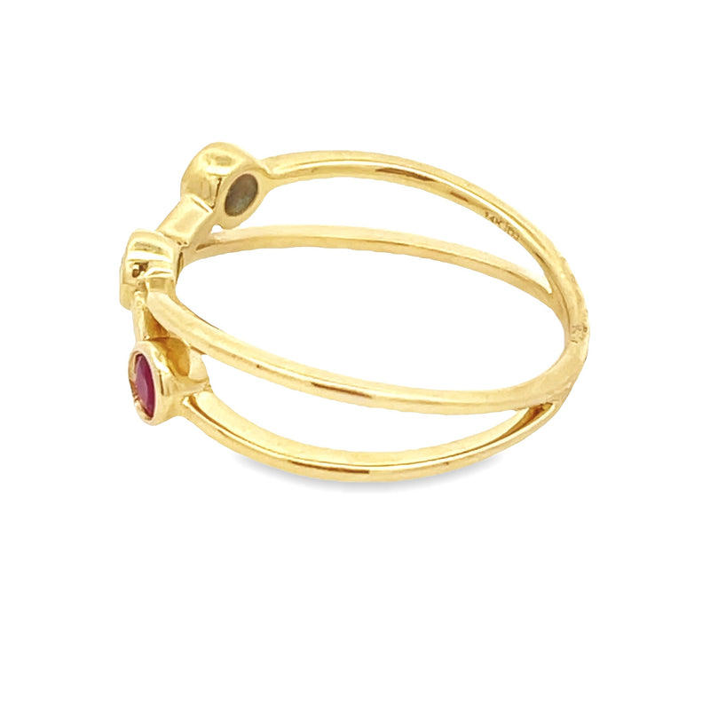 Natural .31ct Sapphire Ruby Ring 14KT Yellow Gold