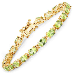 8.61 Carat Genuine Peridot .925 Sterling Silver Bracelet