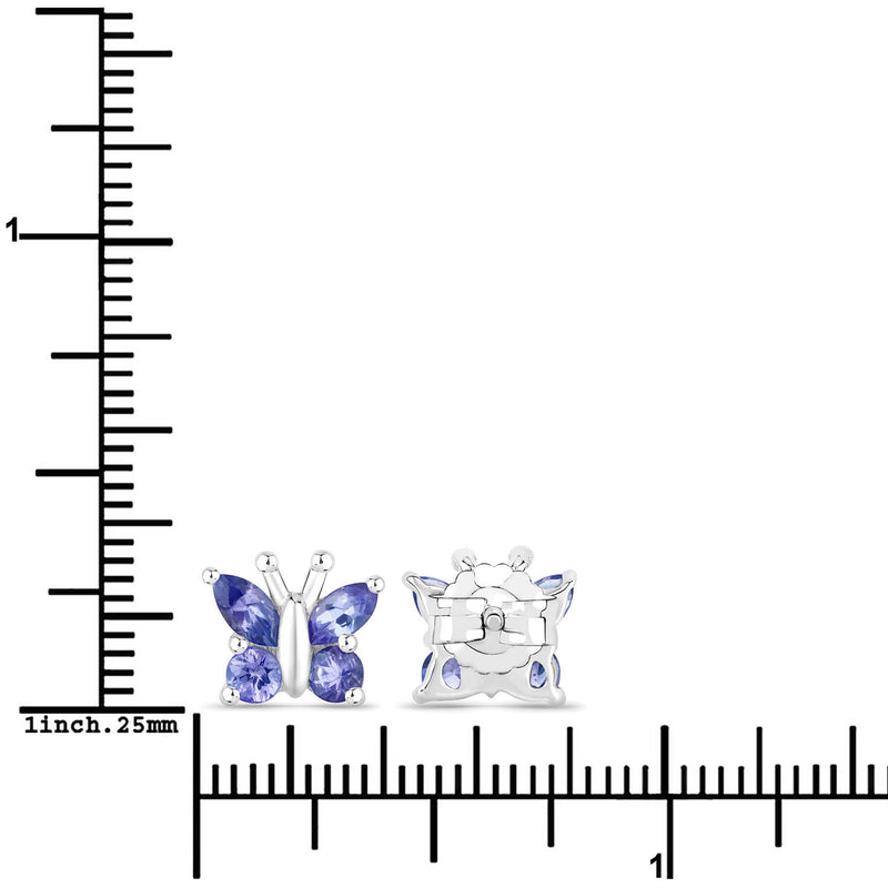 0.96 Carat Genuine Tanzanite .925 Sterling Silver Earrings