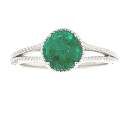 Genuine 1.28ct Emerald  14KT White Gold