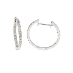 Genuine .41ct Diamond Hoop Earrings 10KT White Gold