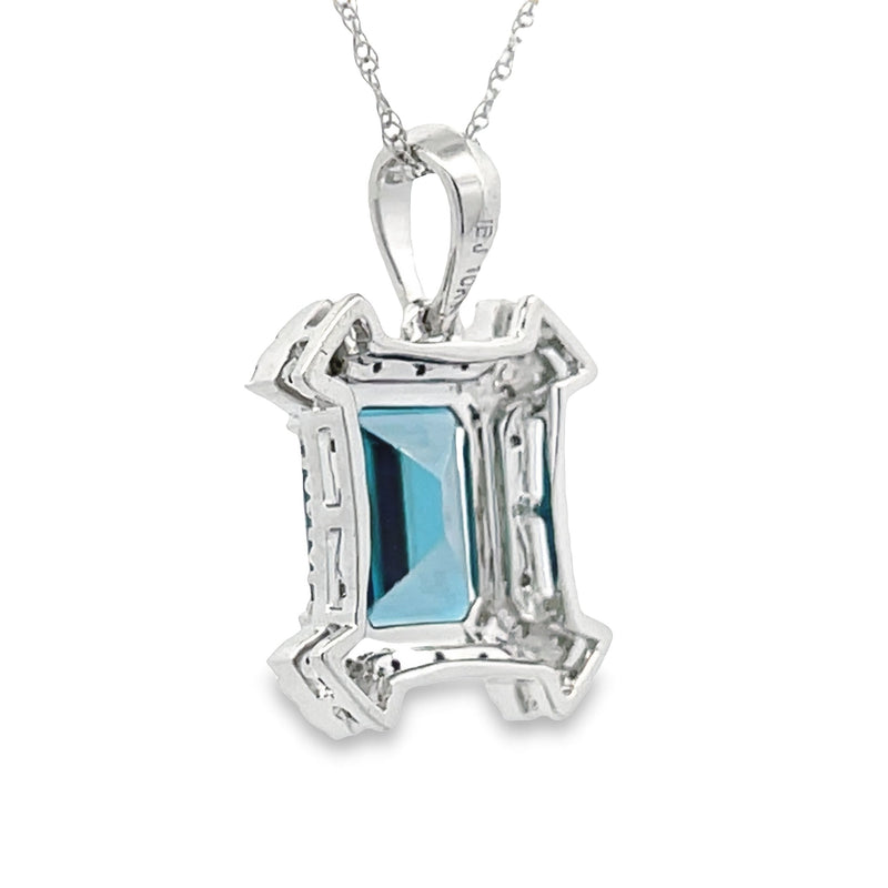 London Blue Topaz Fashion Pendants 10KT White Gold