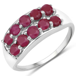 1.30 Carat Genuine Ruby .925 Sterling Silver Ring