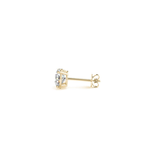 1 cttw Certified IGI Lab Grown Round Diamond Stud Earrings 14k Yellow Gold (G/VS2)