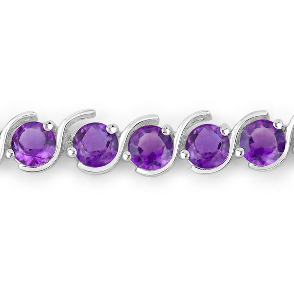 2.64 Carat Genuine Amethyst .925 Sterling Silver Bracelet