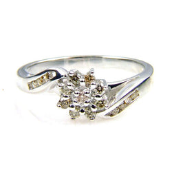 Natural .25ct Diamond Ring 10KT White Gold