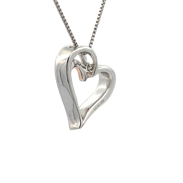 Diamond Heart Love Pendant Sterling Silver 10KT Gold