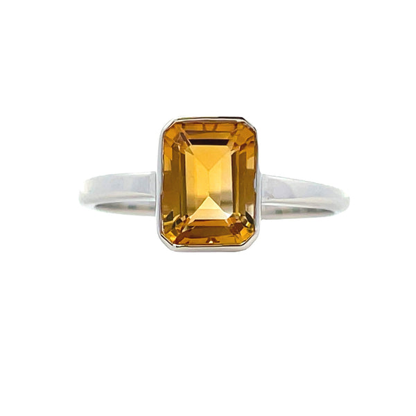 Natural 1.60ct Citrine Ring Sterling Silver